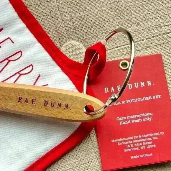 NEW Rae Dunn Measurements Spatula & Potholder SET on binder Ring MERRY & BRIGHT - Picture 8 of 12